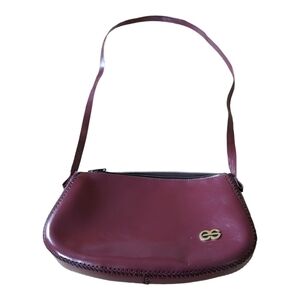 ES Burgandy Small leather Crossbody EUC